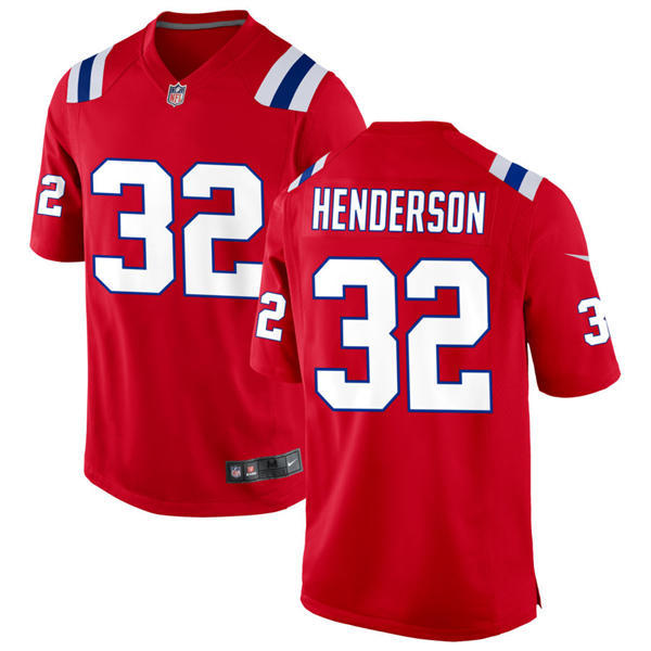 Youth New England Patriots #32 TreVeyon Henderson Nike Red Alternate Vapor Limited Jersey