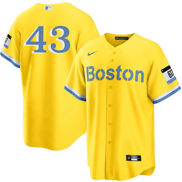 Mens Boston Red Sox #43 Patrick Sandoval Yellow City Connect Limted Player Jersey