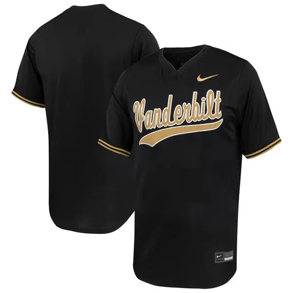 Vanderbilt Commodores Blank Nike 2025 Black Gold Pullover Baseball Game Team Jersey