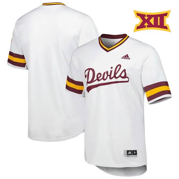 Arizona State Sun Devils Custom adidas White Pullover 2025 XII Baseball Game Jersey