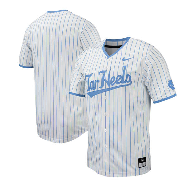 Men's Youth Womens North Carolina Tar Heels Blank 2025 White Pinstripe Baseball Game Jersey