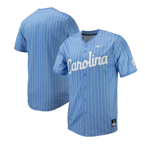 North Carolina Tar Heels Custom 2026 Blue Pinstripe Baseball Game Jersey