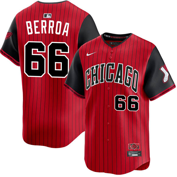 Mens Chicago White Sox #66 Prelander Berroa Red Black 2025 City Connect 2.0 Limited Jersey