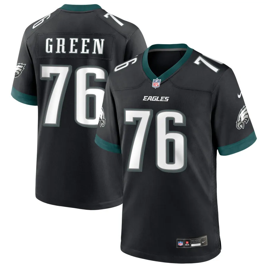 Youth Philadelphia Eagles #76 Kenyon Green  Nike Black Alternate Limited Jersey 