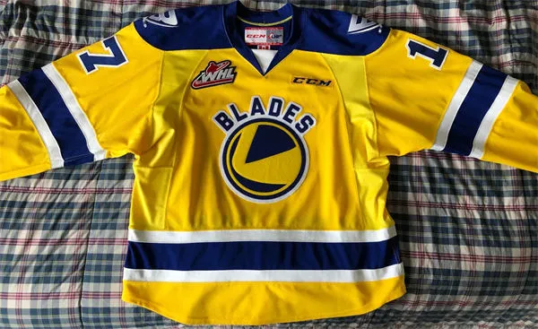Saskatoon Blades Custom CCM Gold Alternate Jersey