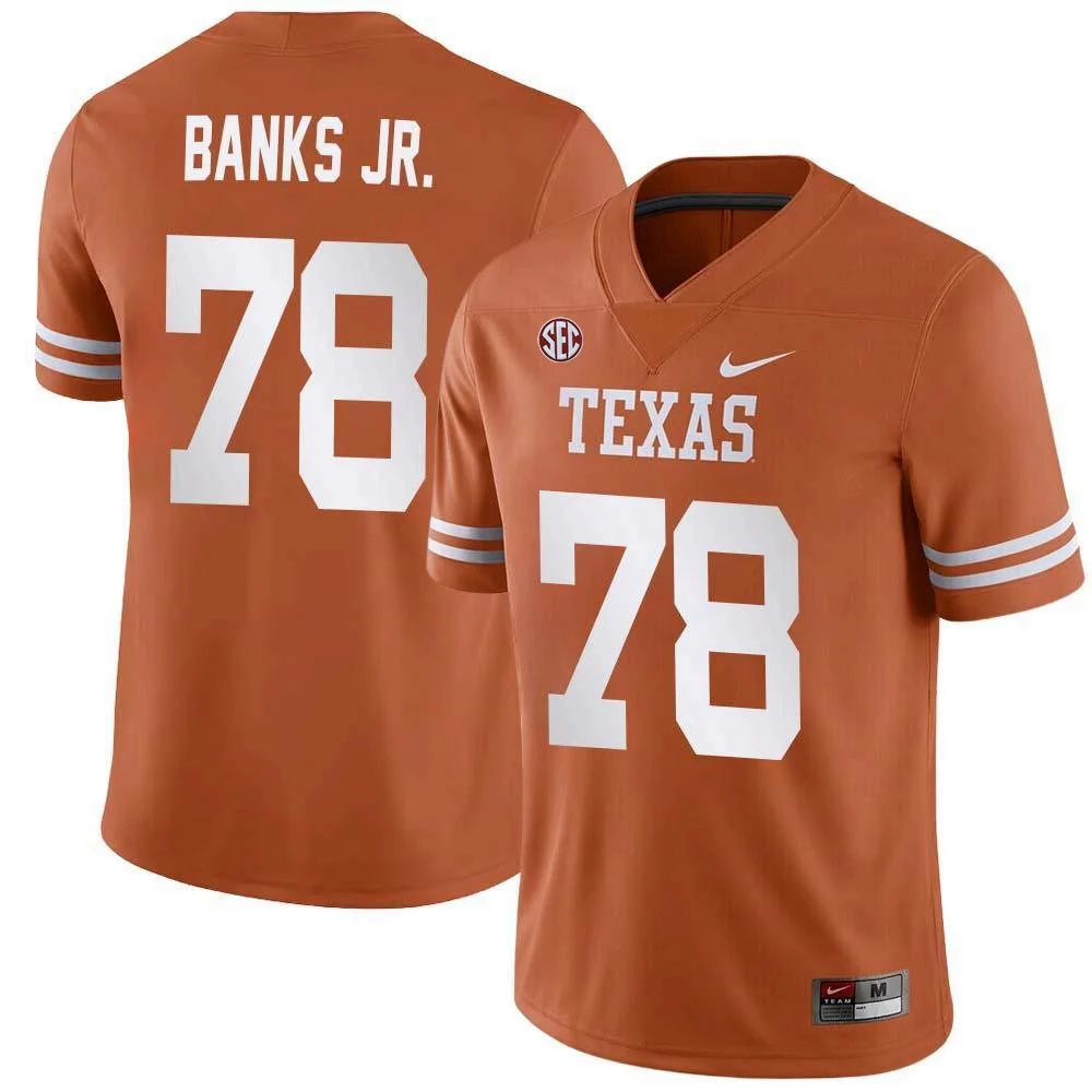 Texas Longhorns #78 Kelvin Banks Jr. Orange Football Game Jersey Texas Longhorns #78 Kelvin Banks Jr. Orange Football Game Jersey
