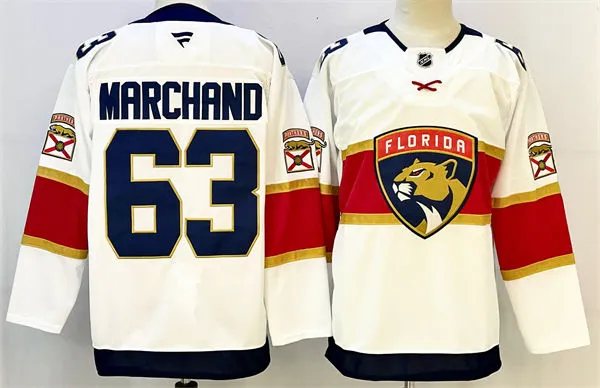 Youth Florida Panthers #63 Brad Marchand Fanatics White Away Jersey