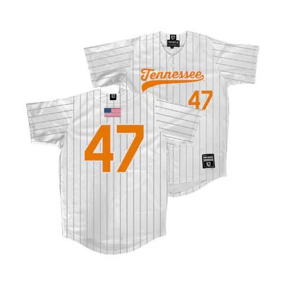 Tennessee Volunteers #47 Robinson Martin Nike 2025 White Pinstripe Baseball Game Jersey