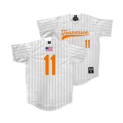 Tennessee Volunteers #11 Andrew Fischer Nike 2025 White Pinstripe Baseball Game Jersey