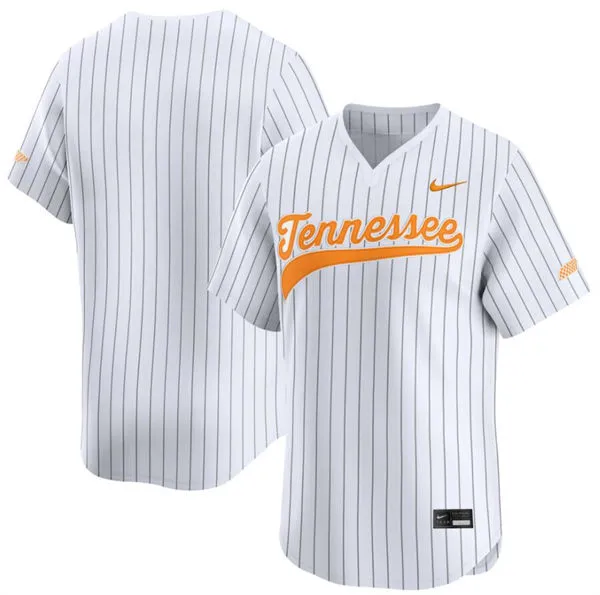 Tennessee Volunteers Blank Nike 2025 White Pinstripe Baseball Game Jersey