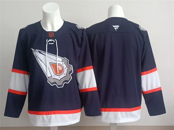 Men's Edmonton Oilers Blank Fanatics Navy Retro Reverse 2.0 Primegreen Jersey
