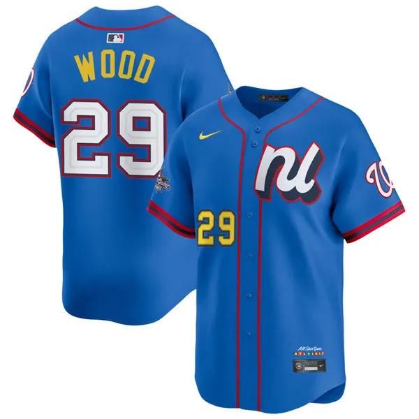 Washington Nationals #29 James Wood 2025 All-Star National League Limited Player Jersey Blue