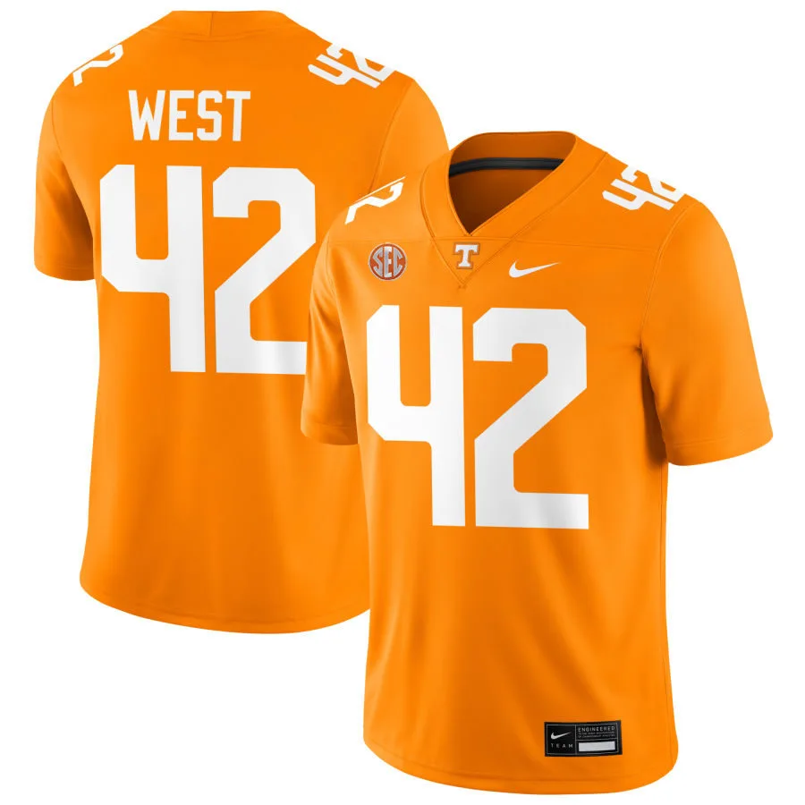 Tennessee Volunteers #42 Tyre West Orange College Football Game Jersey
