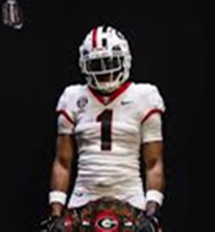 Georgia Bulldogs #1 Ellis Robinson IV White Football Game Jersey