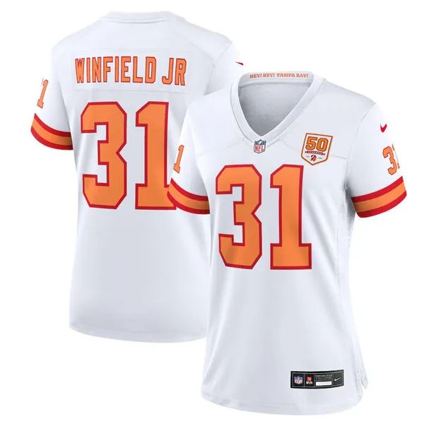 Womens Tampa Bay Buccaneers #31 Antoine Winfield Jr Nike White 50th Season F.U.S.E. Limite Jersey
