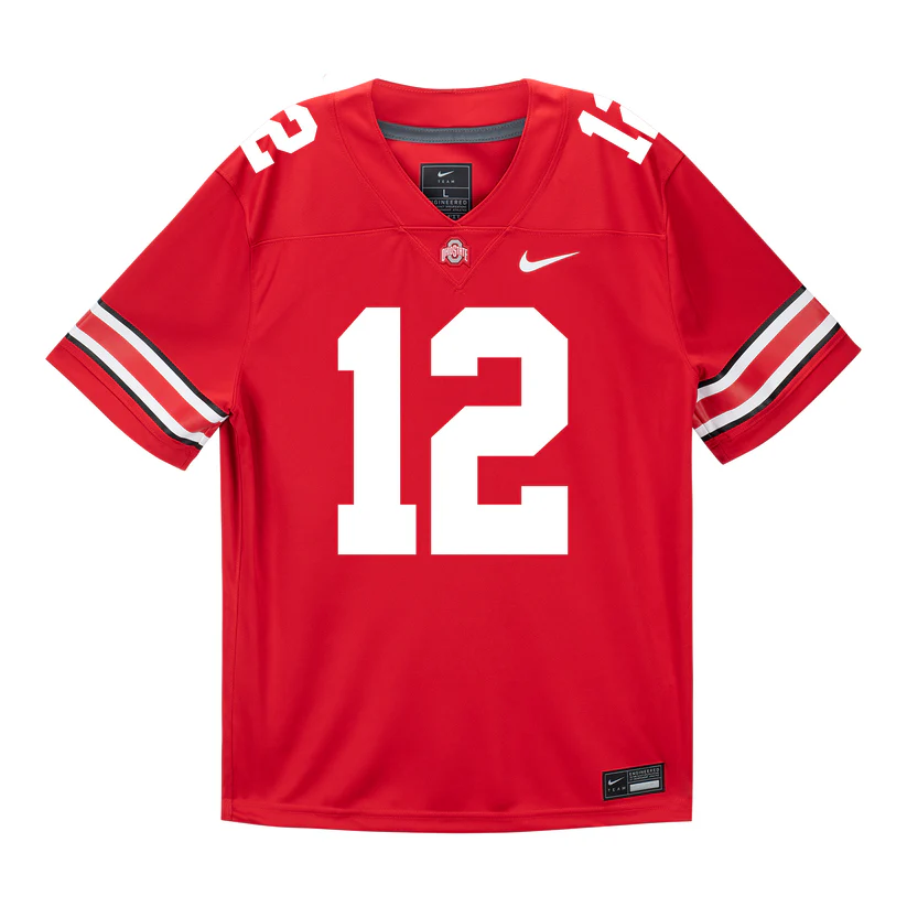 Ohio State Buckeyes #12 CJ Donaldson JR. 2025 Scarlet College Football Game Jersey