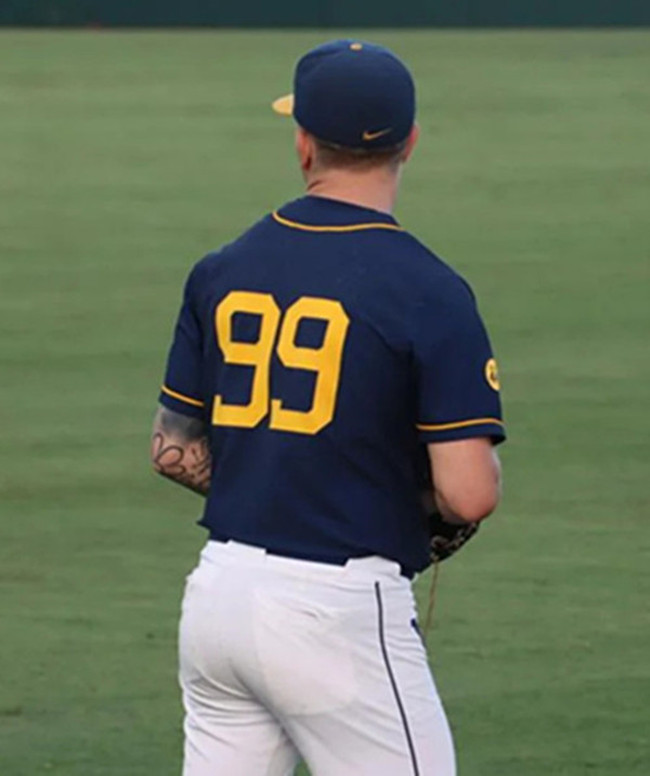 West Virginia Mountaineers #99 Chase Meyer Navy College Baseball Game Jersey