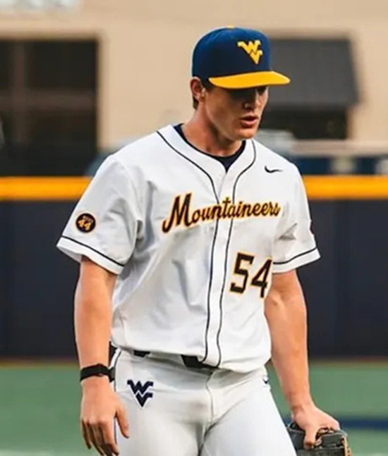 West Virginia Mountaineers #54 Griffin Kirn White College Baseball Game Jersey