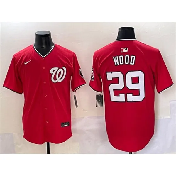 Men's Washington Nationals #29 James Wood Nike Scarlet Alternate Limited Jersey