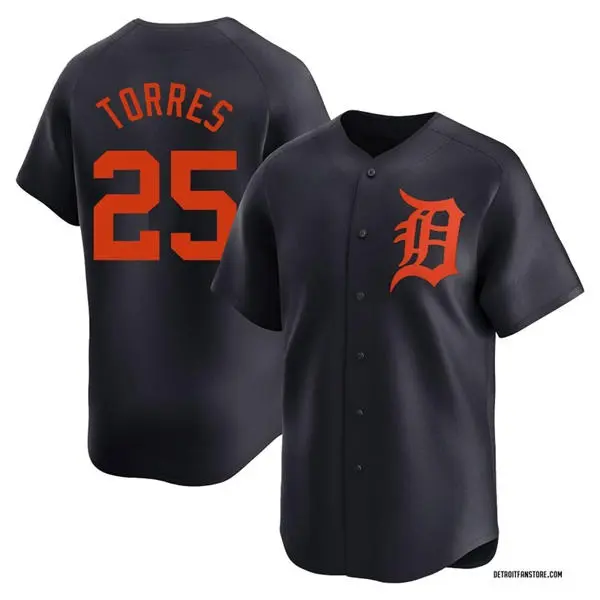 Youth Detroit Tigers #25 Gleyber Torres Nike Navy Orange Limited Jersey