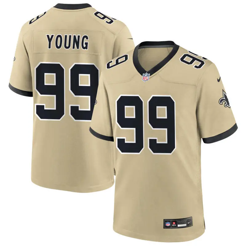 Youth New Orleans Saints #99 Chase Young Nike Gold Gameday Golds Alternate F.U.S.E. Limited Jersey
