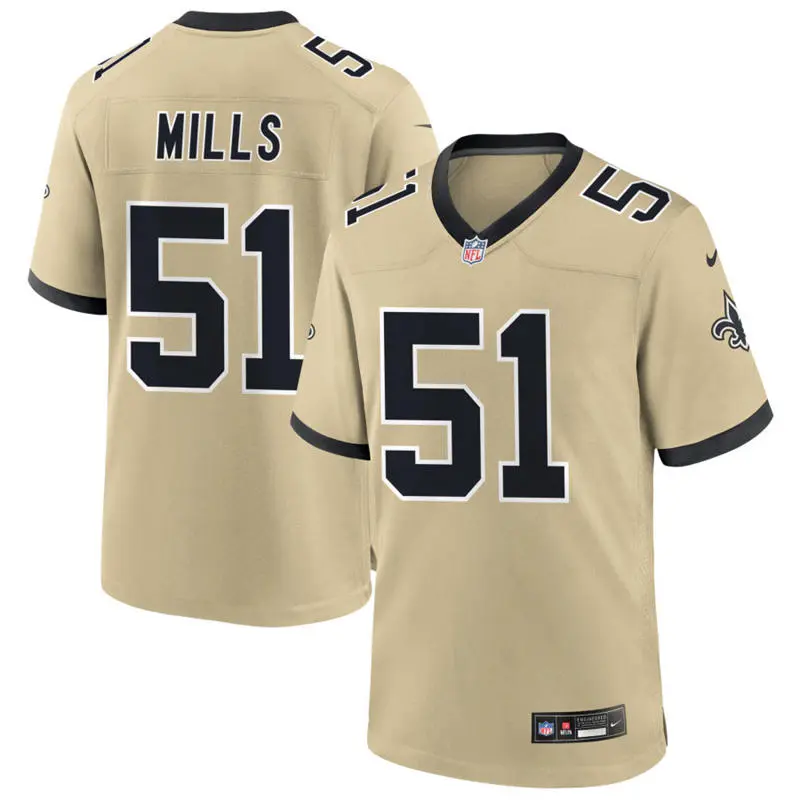 Youth New Orleans Saints Retired Player #51 Sam Mills Nike Gold Gameday Golds Alternate F.U.S.E. Limited Jersey