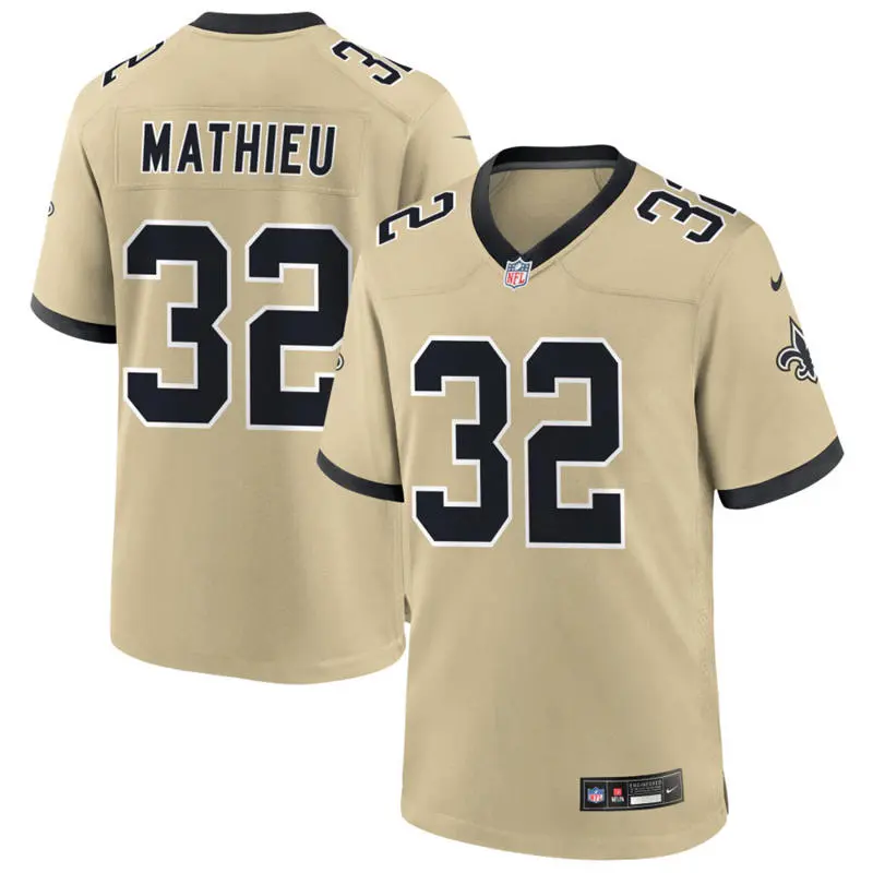 Men's New Orleans Saints #32 Tyrann Mathieu Nike Gold Gameday Golds Alternate F.U.S.E. Limited Jersey