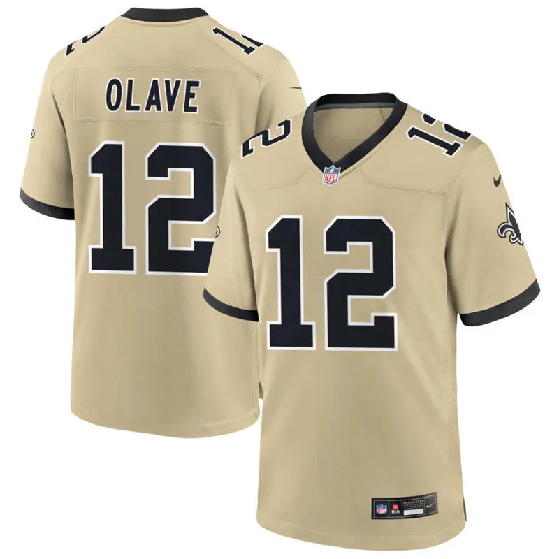Men's New Orleans Saints #12 Chris Olave Nike Gold Gameday Golds Alternate F.U.S.E. Limited Jersey