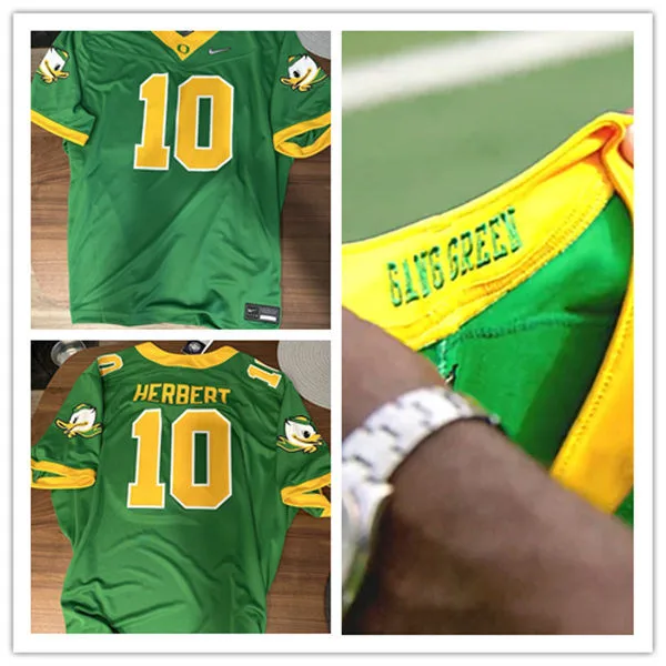 Men's Oregon Ducks #10 Justin Herbert GANG GREEN Retro Football F.U.S.E.Limmited Jersey Men's Oregon Ducks #10 Justin Herbert GANG GREEN Retro Football F.U.S.E.Limmited Jersey