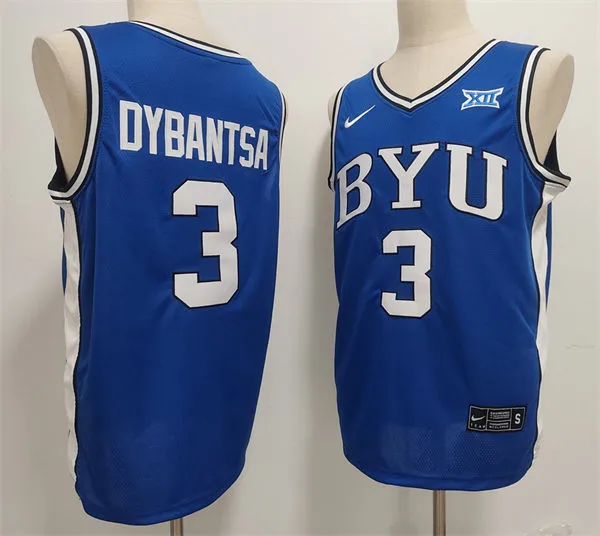 Mens BYU Cougars #3 AJ Dybantsa 2025 XII Royal Basketball Game Jersey Mens BYU Cougars #3 AJ Dybantsa 2025 XII Royal Basketball Game Jersey
