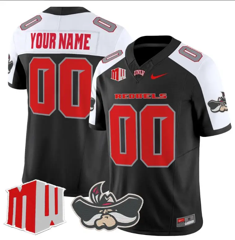 UNLV Runnin' Rebels Custom Nike Black White Gratitude F.U.S.E. Limited Jersey
