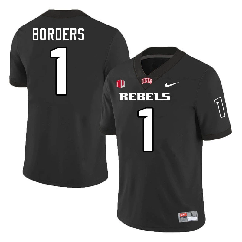 UNLV Rebels #1 Chief Borders Black White Football Jersey