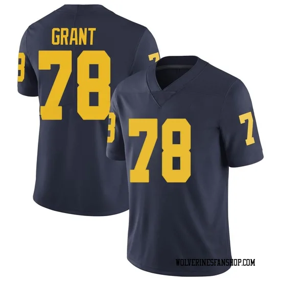 Michigan Wolverines #78 Kenneth Grant Navy Football Game Jersey Michigan Wolverines #78 Kenneth Grant Navy Football Game Jersey