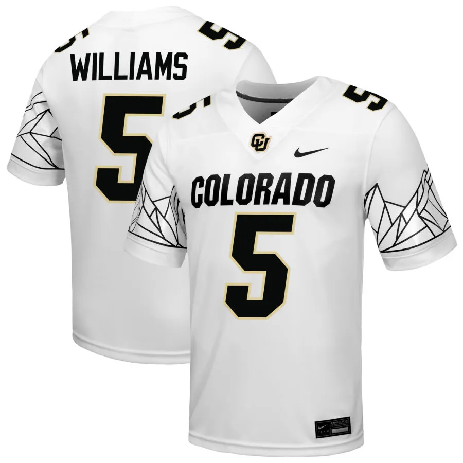 Colorado Buffaloes #5 Hykeem Williams 2025 White Black College Football Game Jersey