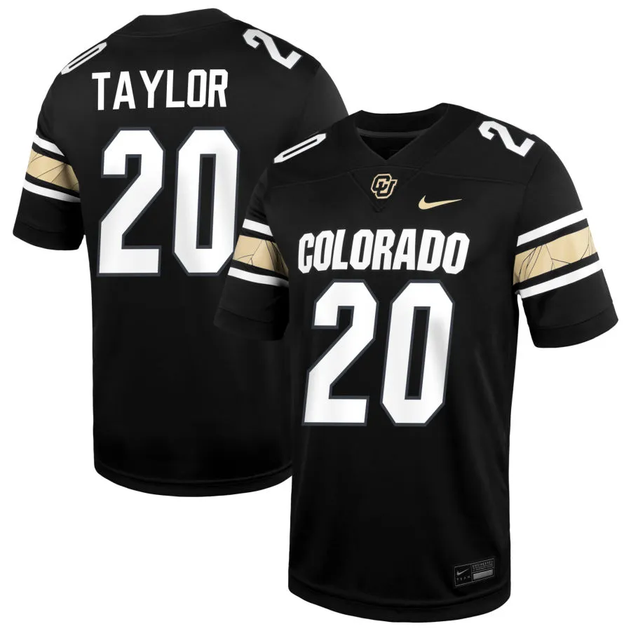 Colorado Buffaloes #20 DeKalon Taylor  2025 Black White College Football Game Jersey