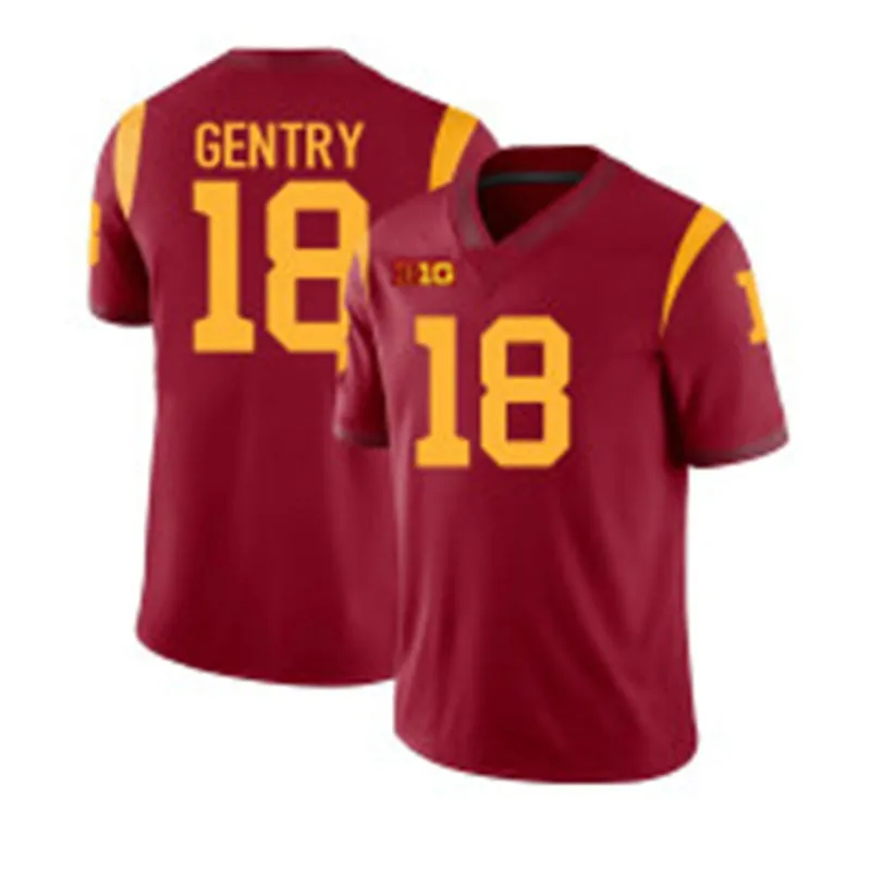 USC Trojans #18 Eric Gentry 2025 BIG Cardinal With Name College Football Game Jersey
