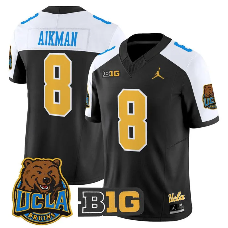 UCLA Bruins #8 Troy Aikman Black White Gratitude F.U.S.E. Limited Football Jersey