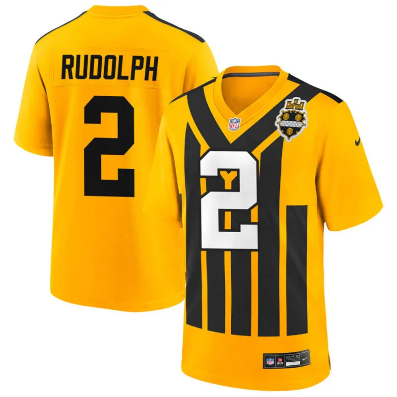 Youth Pittsburgh Steelers #2 Mason Rudolph Nike Gold Alternate 1933 Throwback Game Jersey