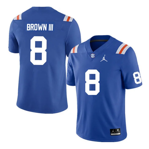Florida Gators #1 Vernell Brown III Royal Retro 1960's Football Jersey