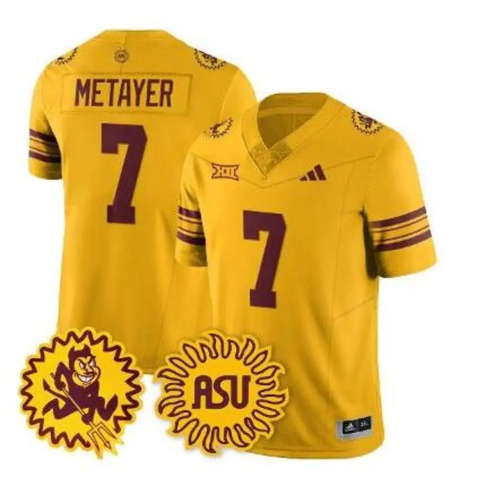 Arizona State Sun Devils #7 Chamon Metayer Gold 1975 Throwback Football Jersey