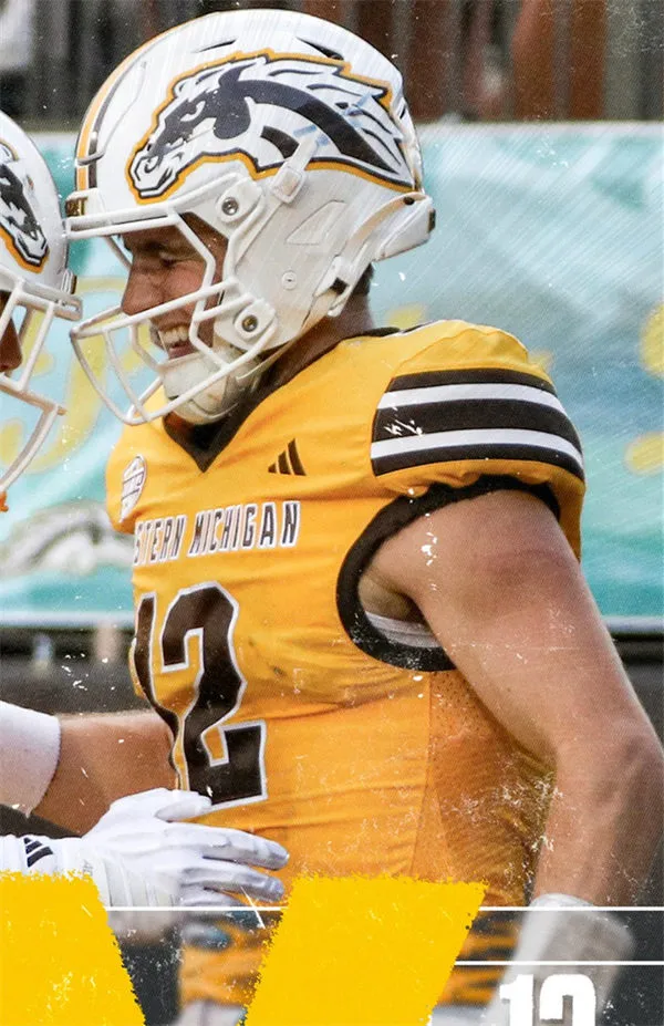 Western Michigan Broncos #12 Broc Lowry 2025 Gold Football Game Jersey