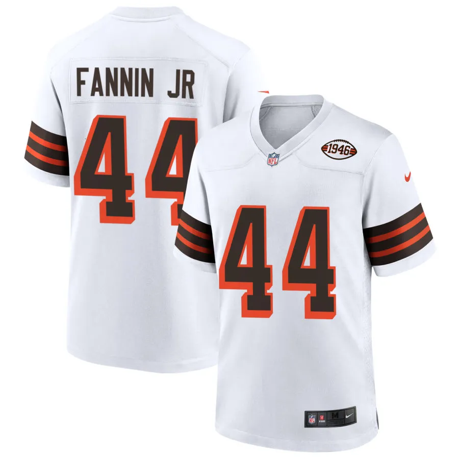Youth Cleveland Browns #44 Harold Fannin Jr. Nike White 1946 Collection 75th Anniversary Limited Jersey