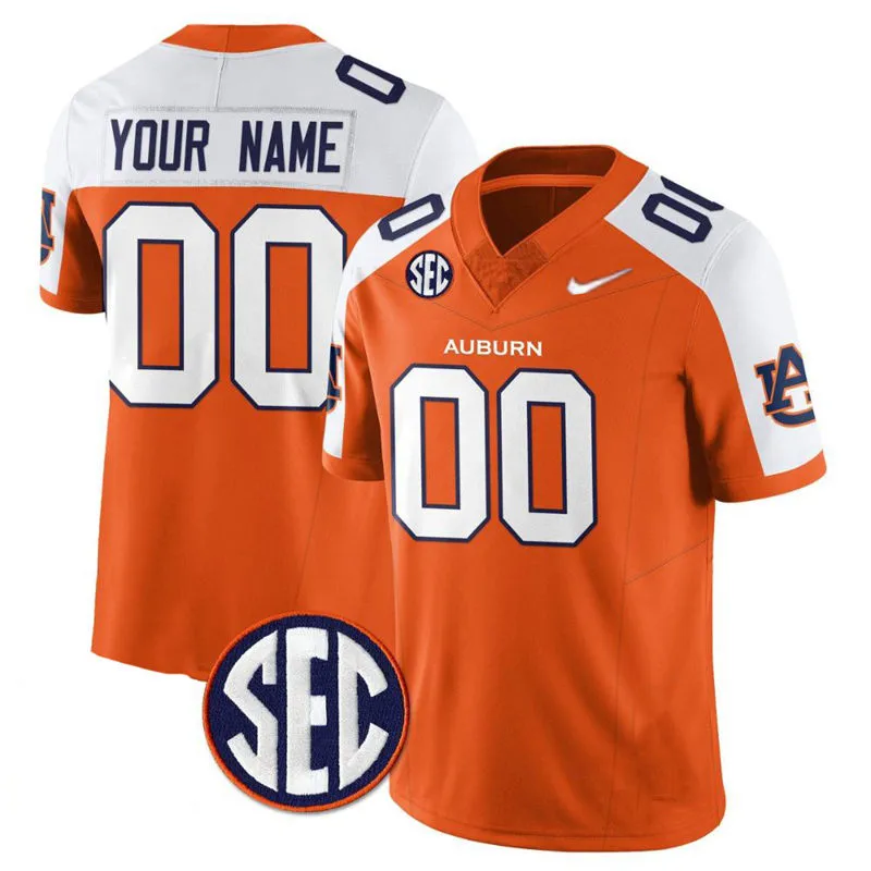 Auburn Tigers Custom Orange White Gratitude Limited Football Jersey