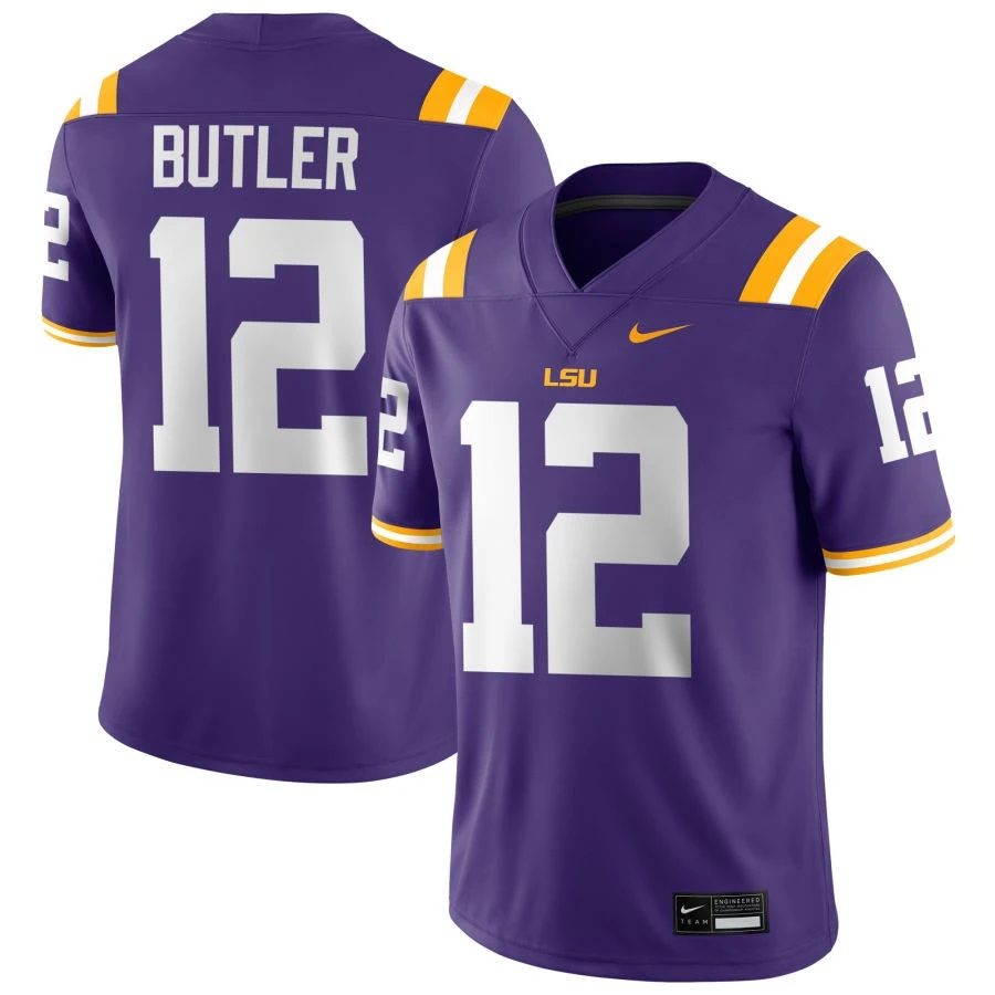 LSU Tigers #12 Jimari Butler Purple F.U.S.E. Limited College Football Game Jersey