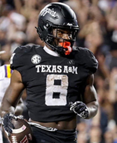Texas A&M Aggies #8 Le'Veon Moss 2025 Black College Football Game Jersey