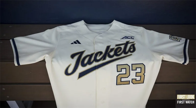 Georgia Tech Yellow Jackets Custom Adidas 2026 Cream Baseball Jersey