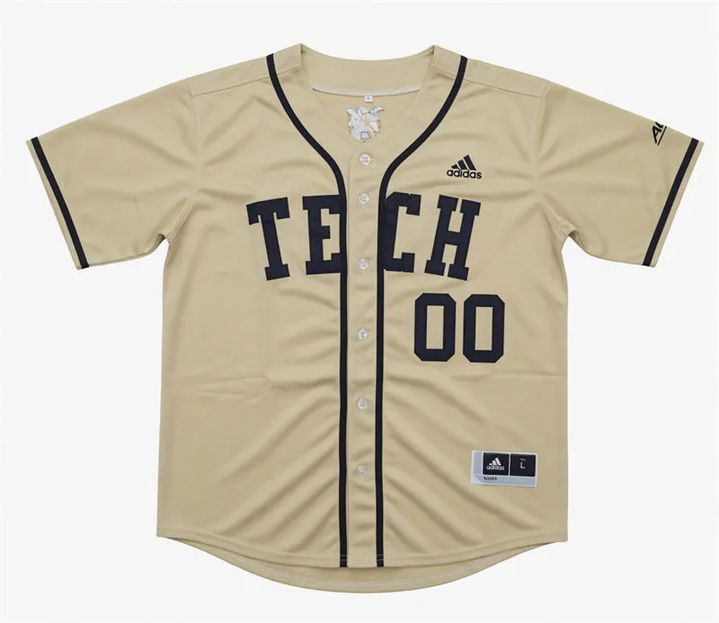 Georgia Tech Yellow Jackets Custom Adidas Yellow Baseball Game Jersey