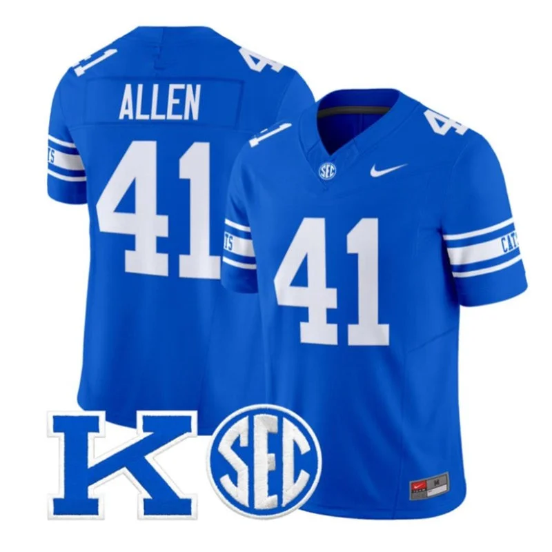 Kentucky Wildcats #41 Josh Allen Nike Royal Power K 1980's Retro Jersey Kentucky Wildcats #41 Josh Allen Nike Royal Power K 1980's Retro Jersey