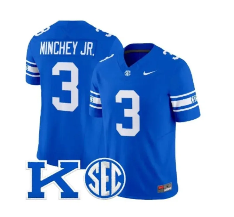Kentucky Wildcats #3 Kenny Minchey Nike Royal Power K 1980's Retro Jersey