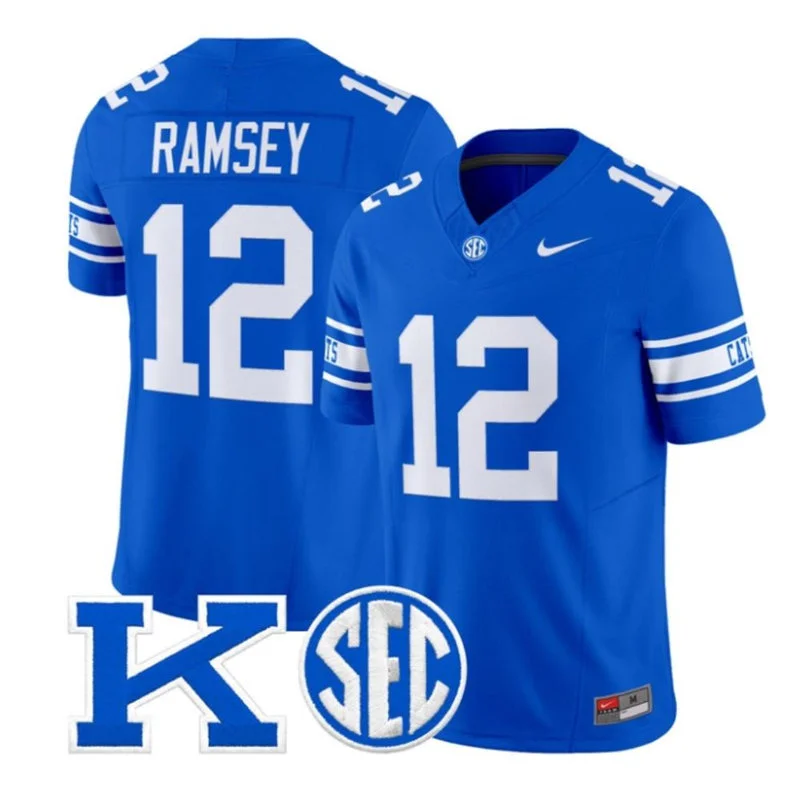 Kentucky Wildcats #12 Derrick Ramsey Nike Royal Power K 1980's Retro Jersey